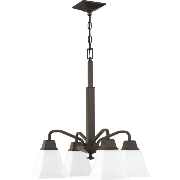 Clifton Heights Collection Four-Light Etched Glass Chandelier