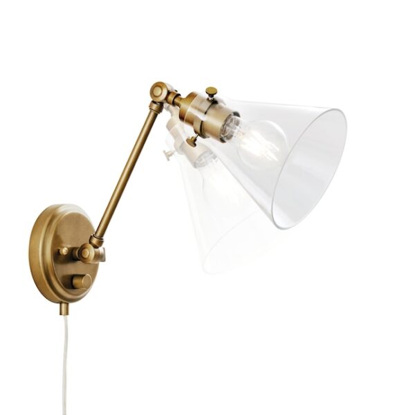 Kichler Rosewood 6-in W 1 -Light Brass Wall Sconce