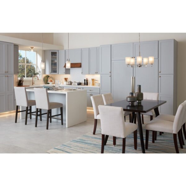 League Collection Five-Light Etched Glass Chandelier - Image 2
