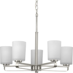 League Collection Five-Light Etched Glass Chandelier