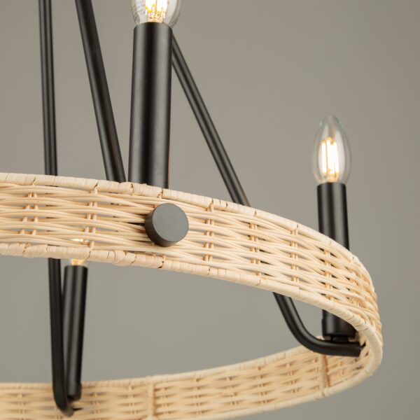 PERRIS 5 LT. RATTAN CHANDELIER - Image 2