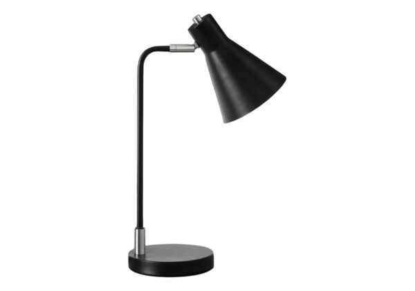 17"H TABLE LAMP BLACK / SILVER METAL