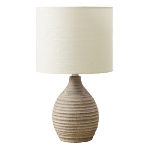 17"H TABLE LAMP BROWN RESIN / IVORY SHADE