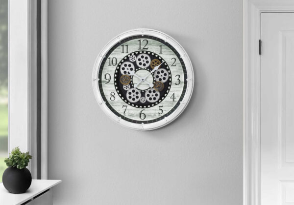 20"DIA / WALL CLOCK / ANTIQUE WHITE - Image 2