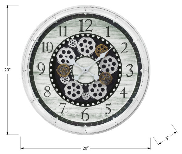 20"DIA / WALL CLOCK / ANTIQUE WHITE