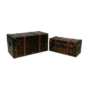 Brown Wood Chest Set