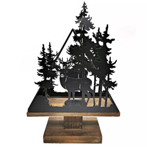Deer Wooden and Metal Candle Holder