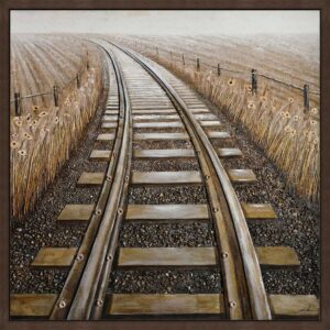 Framed 3D Train Tracks Wall Art
