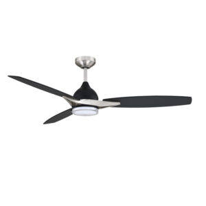 NOVUM 56 in. Black & Satin Nickel Ceiling Fan