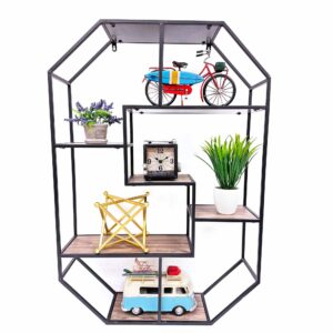 Wood and Metal Wall Shelf