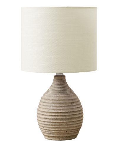17H-TABLE-LAMP-BROWN-RESIN-IVORY-SHADE