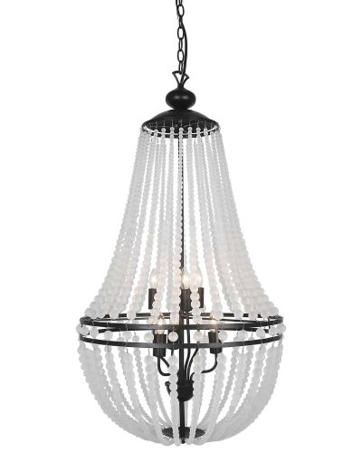 6LT-Incan-Chandelier-Matte-Black-w-Frosted-Beads